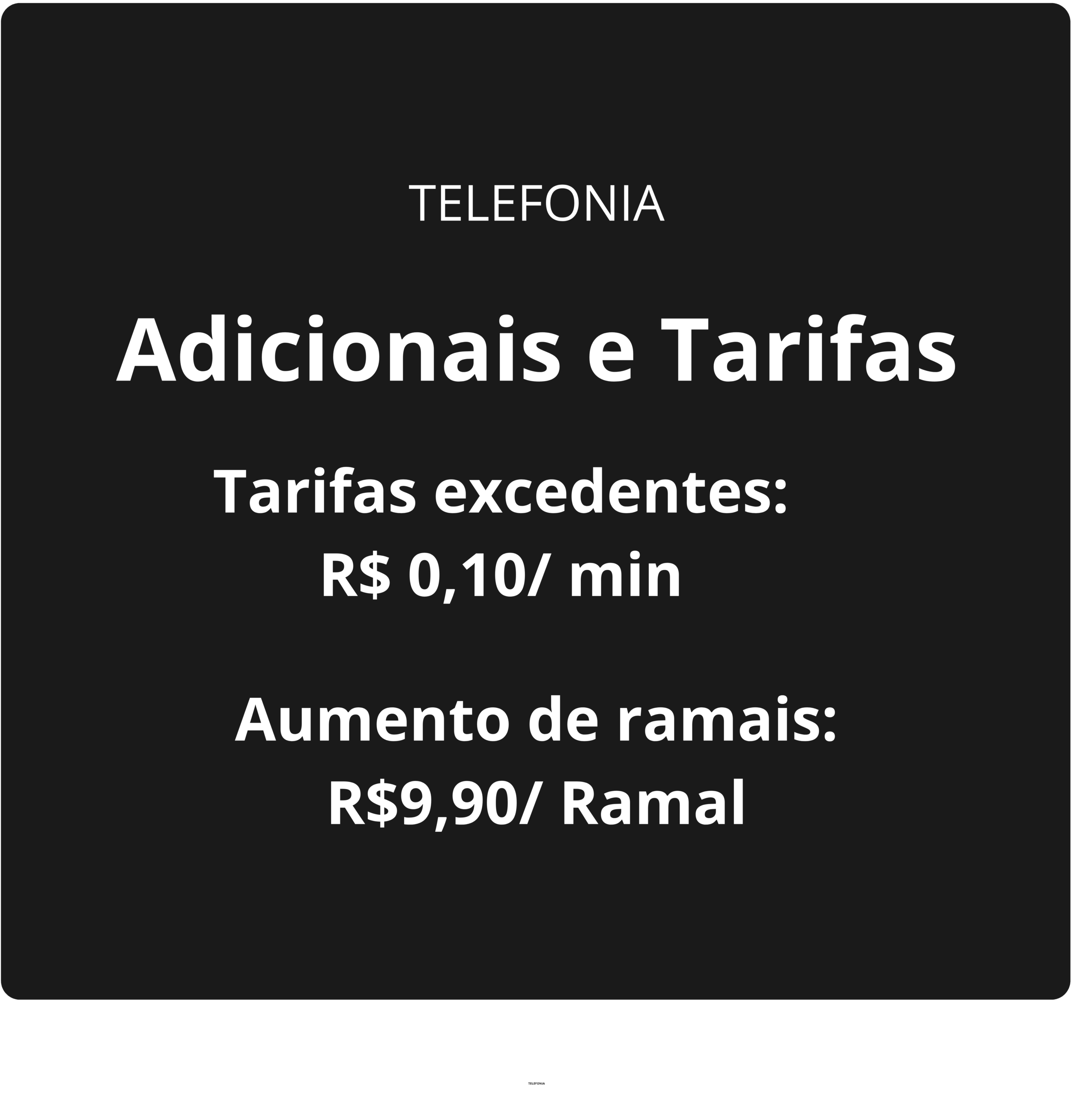 Adicionais e Tarifas